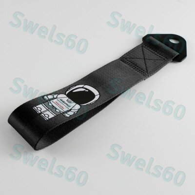 TOW STRAP FRONT / REAR BUMPER FOR JDM ASIMO RACE HIGH STRENGTH BLACK TOWING HOOK