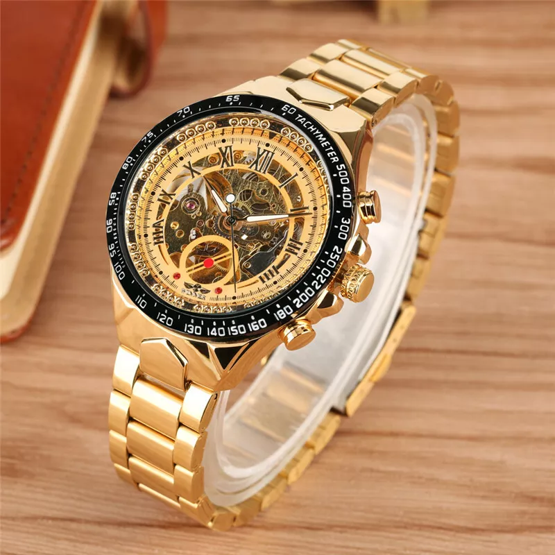 Skeleton dial store men's watch
