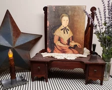 TIME WORN WOMAN PORTRAIT SHABBY COLONIAL PRIMITIVE VICTORIAN VINTAGE STYLE SIGN