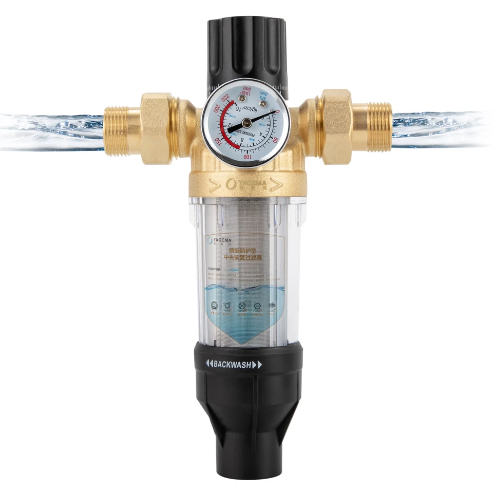 Vorfilter Rückspülfilter Häuser Schulen Wasserfilter mit Dichtband 1/2+3/4 Zoll - Bild 4 von 4