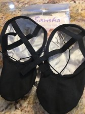 Black Canvas Split Sole Sansha Ballet Shoes 3W