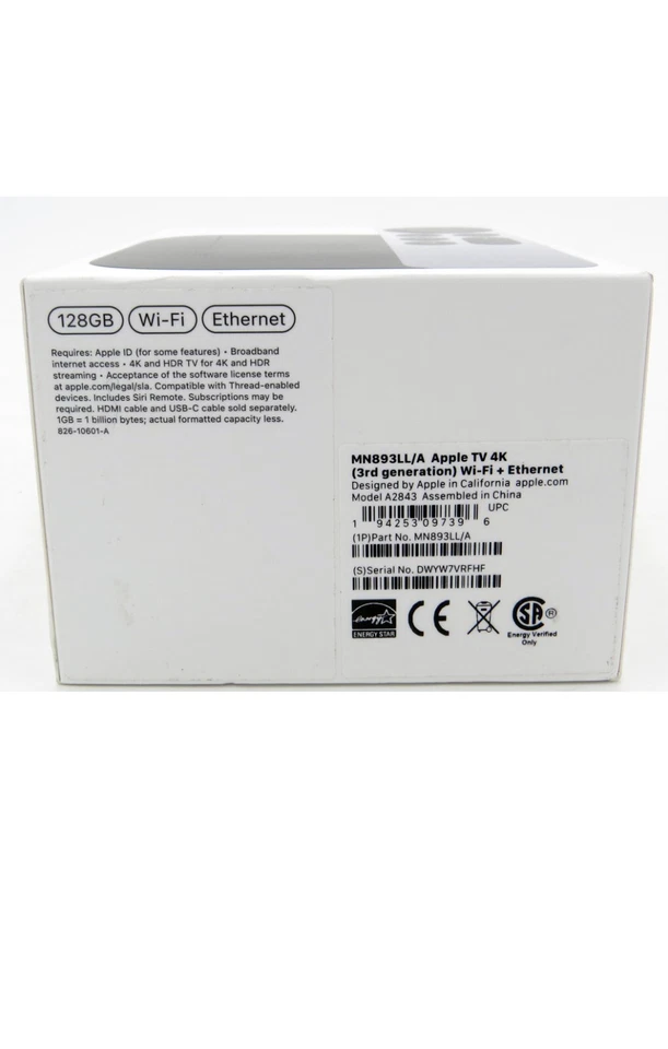 Apple TV 4K 3rd Gen. 128GB Media Streamer Wi-Fi + Ethernet MN893LL/A - Very Good - Image 2 of 4