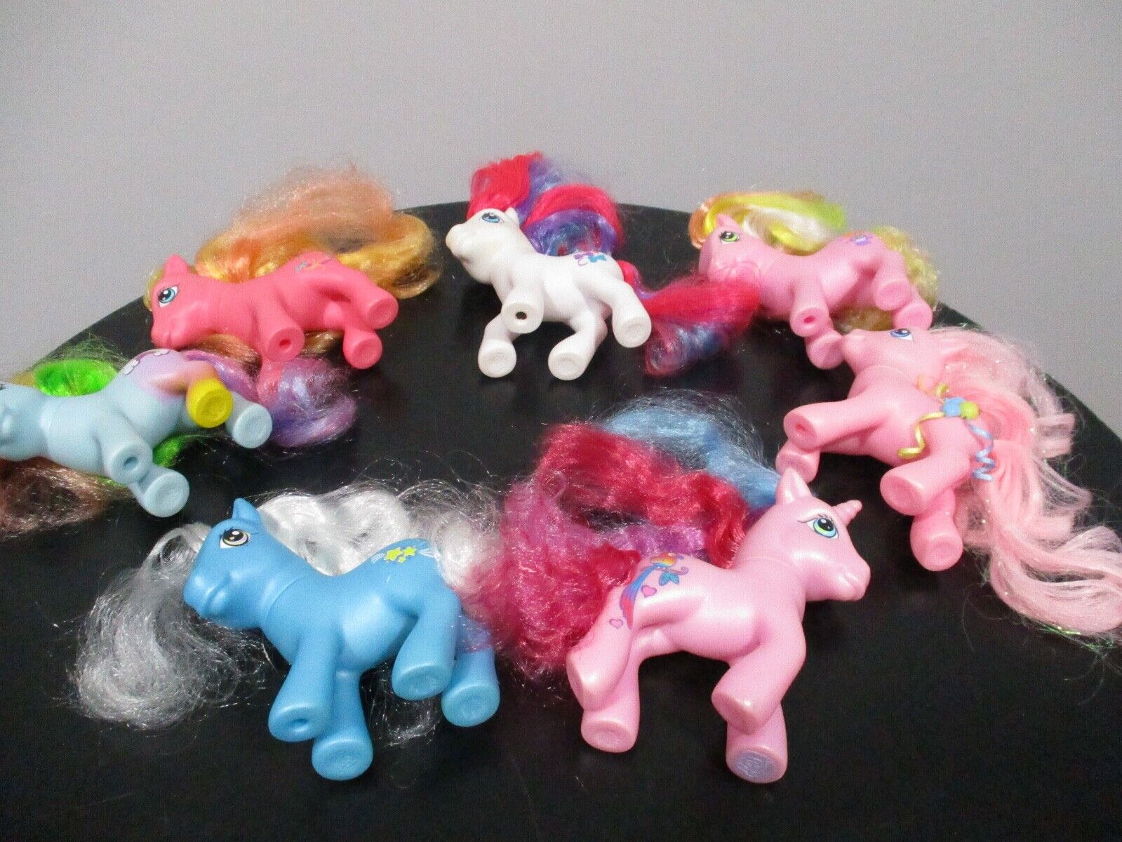 Lot of 7 c 2000s My Little Pony Characters with Hair Toys