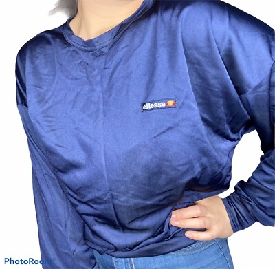 Ellesse navy short crew-neck pullover, women size S
