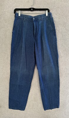 Brittania Blue Jeans Womens 30x30 Stretch waist Blue Jeans Pleated Vintage Y2K