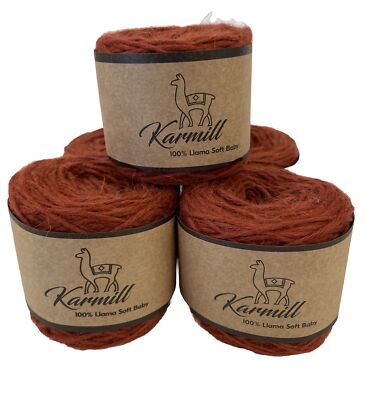 Llama Wool 100% Llama Soft Baby Yarn Lot of 5 Skeins DK Weight Brick 21002