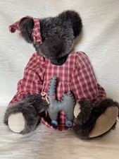 Cinnamon Tree Collectables Artist Bear with painted oil cloth cat pull toy  20”