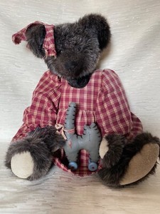 Cinnamon Tree Collectables Artist Bear with painted oil cloth cat pull toy  20”
