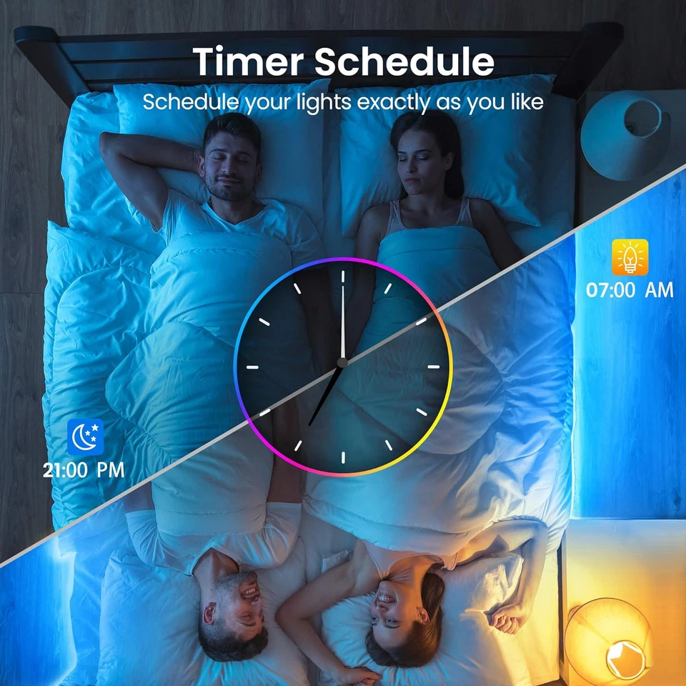 Tira de luces LED Bluetooth de 100 pies, tira de luces LED de sincronización de música, cambio de color RGB Foto 4 de 4
