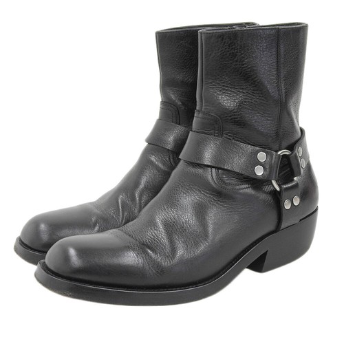 CELINE CELINE Biker Boots Shoes Side Zipper Men's Black 42 MG1202 shoes 42 black