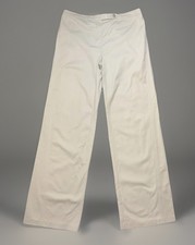 Valentino Wide Leg Women’s Dress Pants Beige Size 14 Diagonal Ribbed Luxury