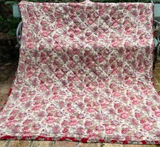 Ancien Boutis, couverture, dessus de lit, motif floral recto verso. Début XXéme