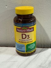 Nature Made Vitamin D3 10000 IU 250 mcg Maximum Strength 60 Softgels Exp 10/2027