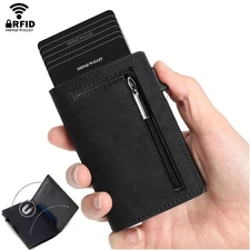 Wallet Card Rfid Pop Up Slim Men Holder Blocking Minimalist Men's Metal Case
