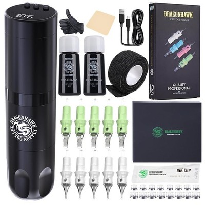 DragonHawk Wireless Tattoo Pen 1500mAh 3h LCD