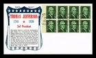 DR JIM STAMPS US COVER THOMAS JEFFERSON 1C BOOKLET FDC KHOL KRAFT CACHET