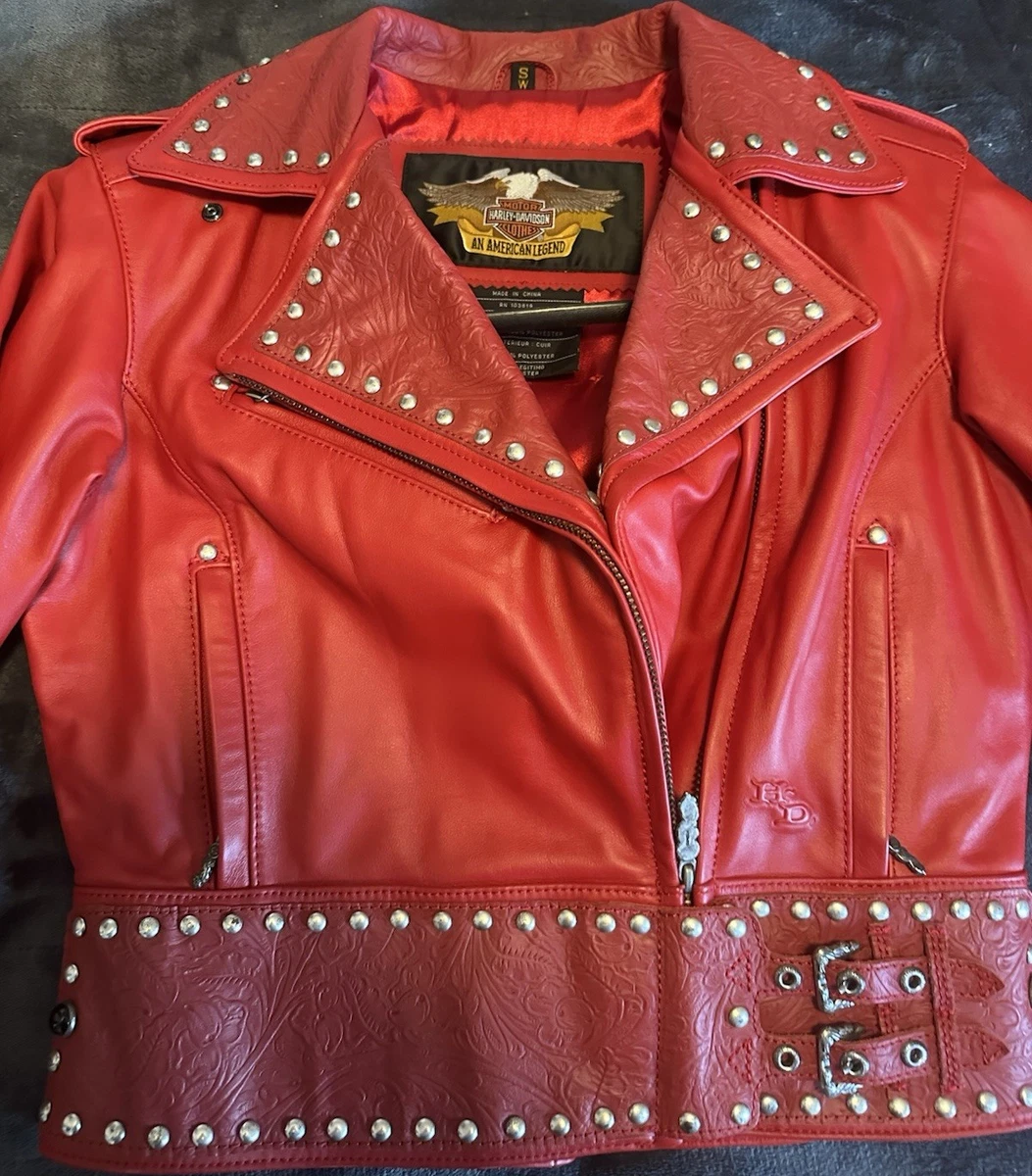 Harley-Davidson Leather Outer Shell Red Coats, Jackets & Vests for