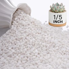 NUPICK 3 lbs Pebbles for Indoor Plants, 1/5 Inch Pea Gravel 3 lb, White 