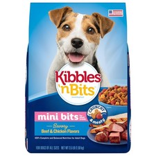 Kibbles n Bits Mini Dog Food Small Breed Beef Chicken 3.5lb Bag 4-Pack 2.46 per pound