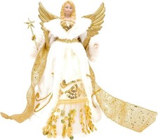 The Christmas Workshop 82050 Angel Christmas Tree Topper / 12” Tall/Gold & Cream