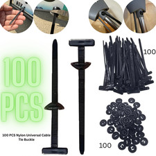 100 PCS Nylon Universal Cable Tie Buckle  Heavy Duty Self-Locking Zip Ties Holder