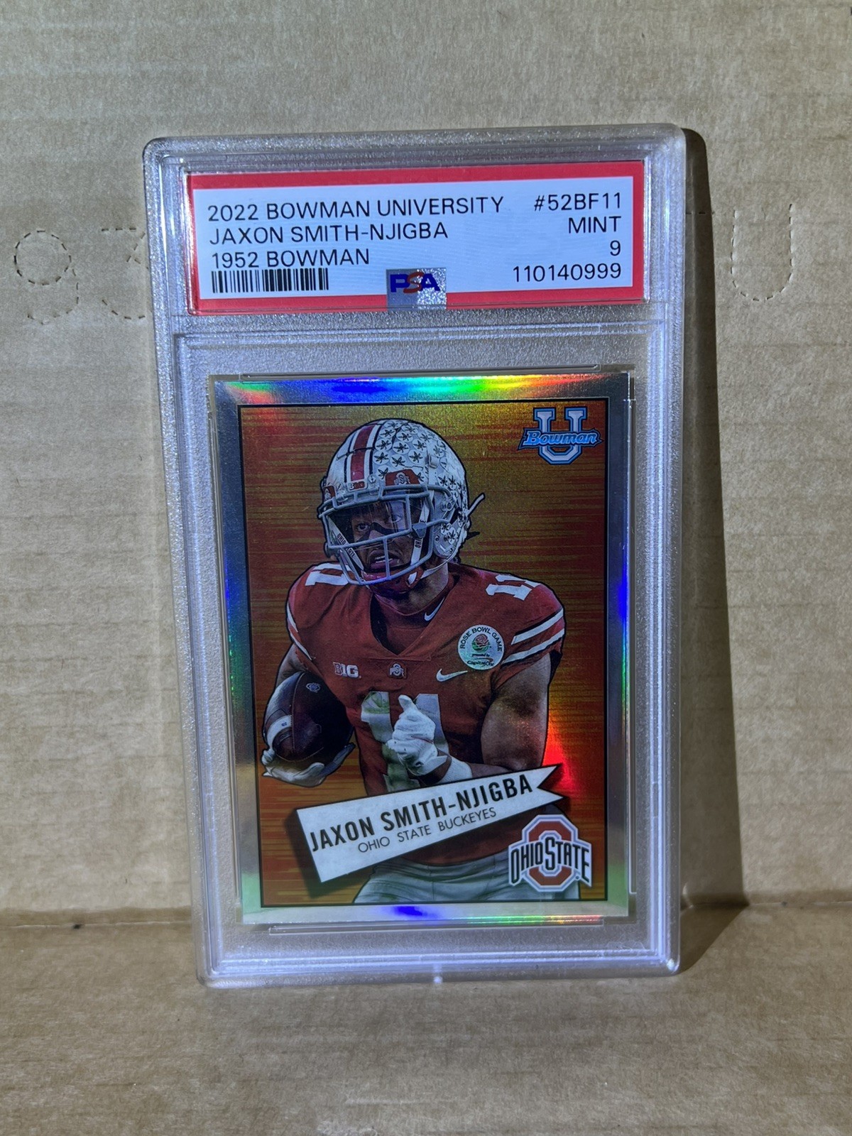 2022 Bowman University Chrome - 1952 Bowman Jaxon Smith-Njigba (RC) PSA 9