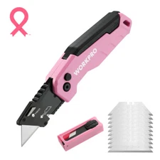 WORKPRO Compact Folding Utility Knife Box Cutter Quick Change Blade w/13PC Blade