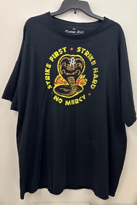 Cobra Kai T Shirt Mens 3X Black Strike First Strike Hard No Mercy Short Sleeve