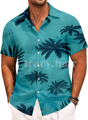 Camicia Uomo Manica Corta Estiva - Stile Hawaiano, Loose Fit, Per Spiaggia E Vacanze - Foto 3