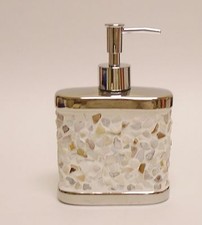 NEW WHITE+MULTI COLOR MOP MOSAIC+SILVER KITCHEN,BATHROOM SOAP+LOTION DISPENSER
