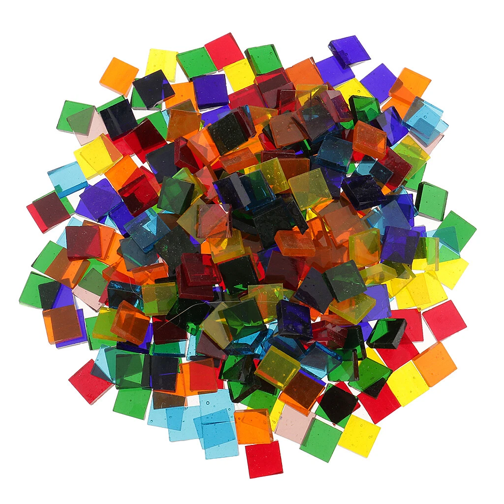 Lanyani 800 Tessere Mosaico In Vetro Colorato, 1x1 Cm, 40+ Colori, 500g, Per Hobby E Decorazione