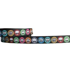 Skull Print Ribbon Grosgrain size 3/8" 9mm X length 9' Ft. 3 yards Multicolor