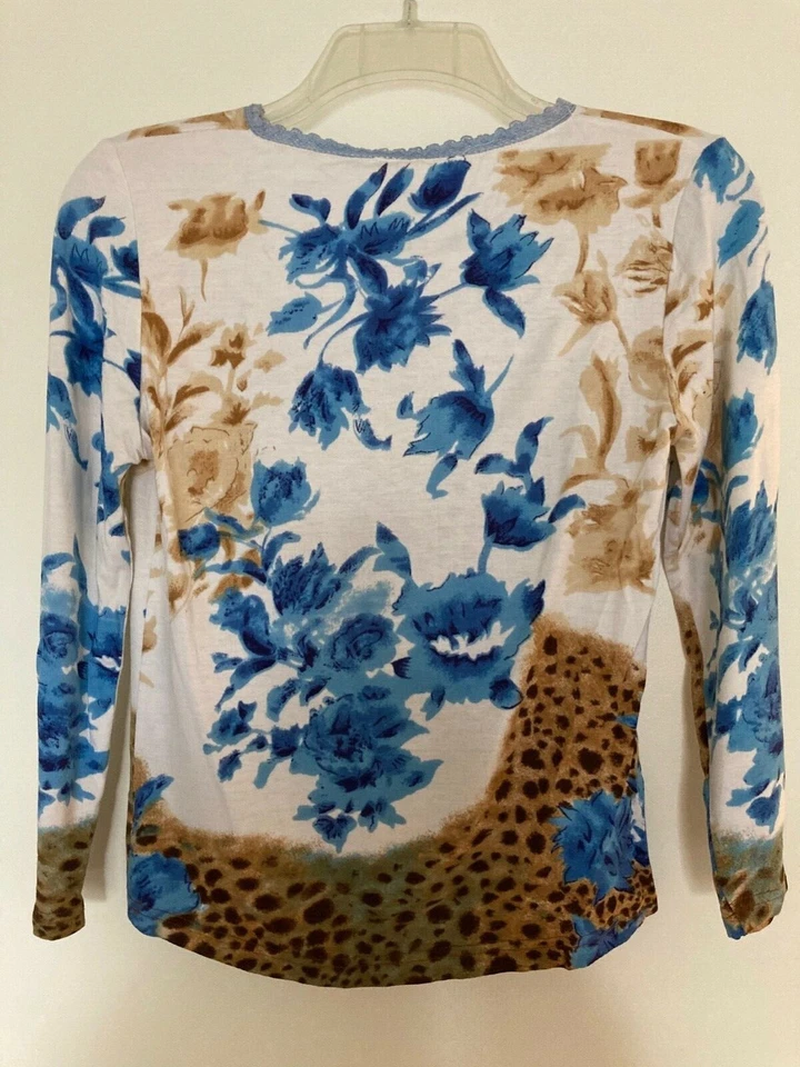 Nueva Camisa Charlotte Tarantola Estampado Flor Y Leopardo Foto 4 de 4