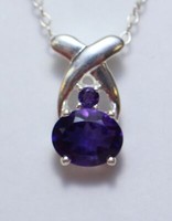 Exklusiver 2,5 Carat Amethyst AnhäNger 925 Collier Kette Violetter Edelstein