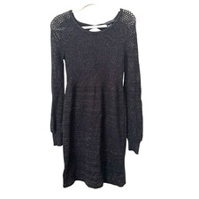 MARC BY MARC JACOBS Glitter Open Back Sweater Dress Black Small