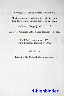 SIGNED Wedemeyer Reports! First Edition HCDJ Albert C. Wedemeyer