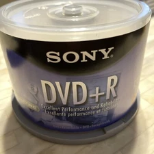 Sony DVD+R 50-Pack Spindle Blank Media 4.7GB -120 min 16x Accucore New