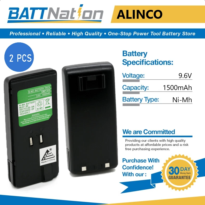 Bater&iacute;a Para Alinco Modelo Ebp-51, 9,6v, 700mah/6,7wh, Nimh Con Ofertas
