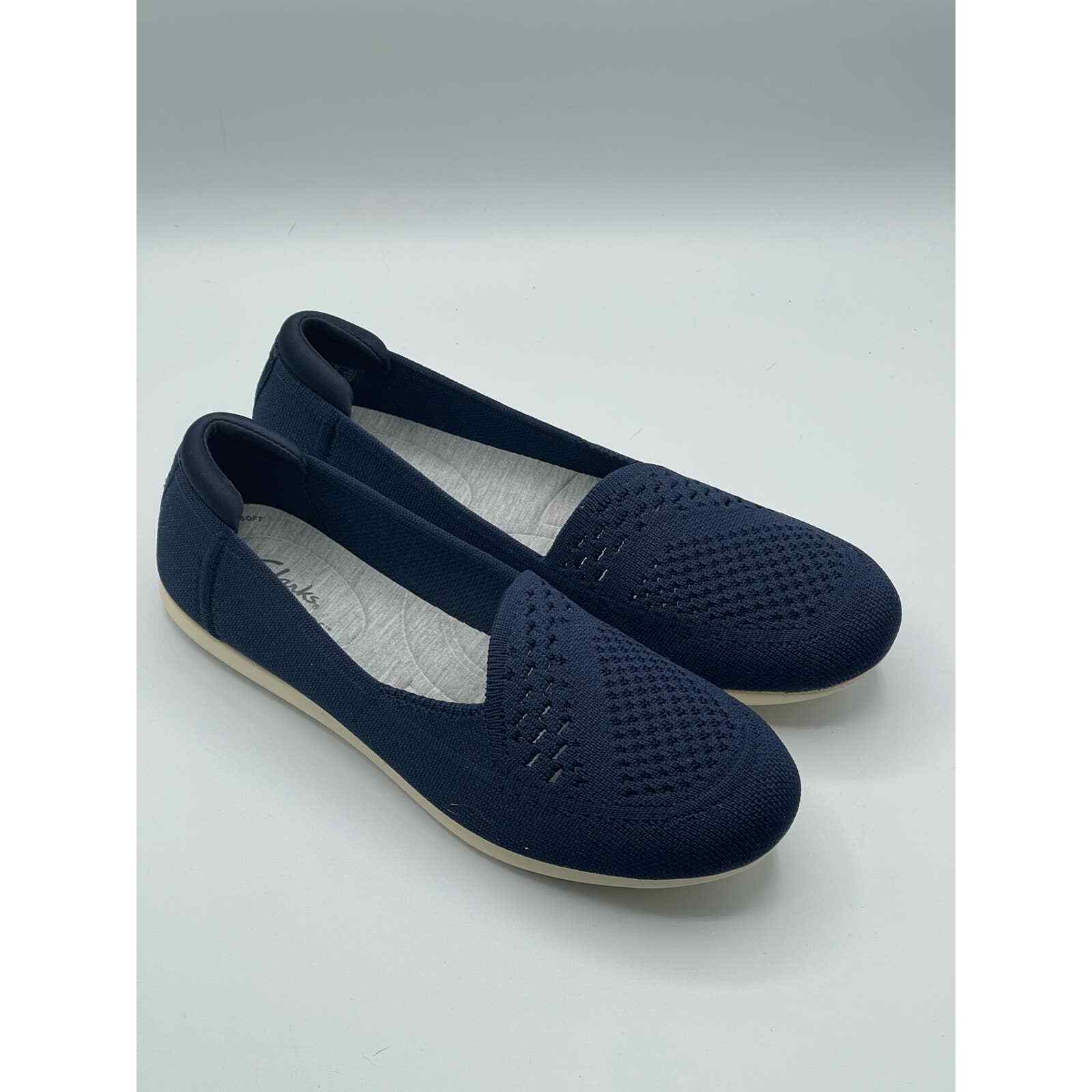 Clarks Dark Navy CarlyStar Loafers Women's Size 8 Comfort Slip-On