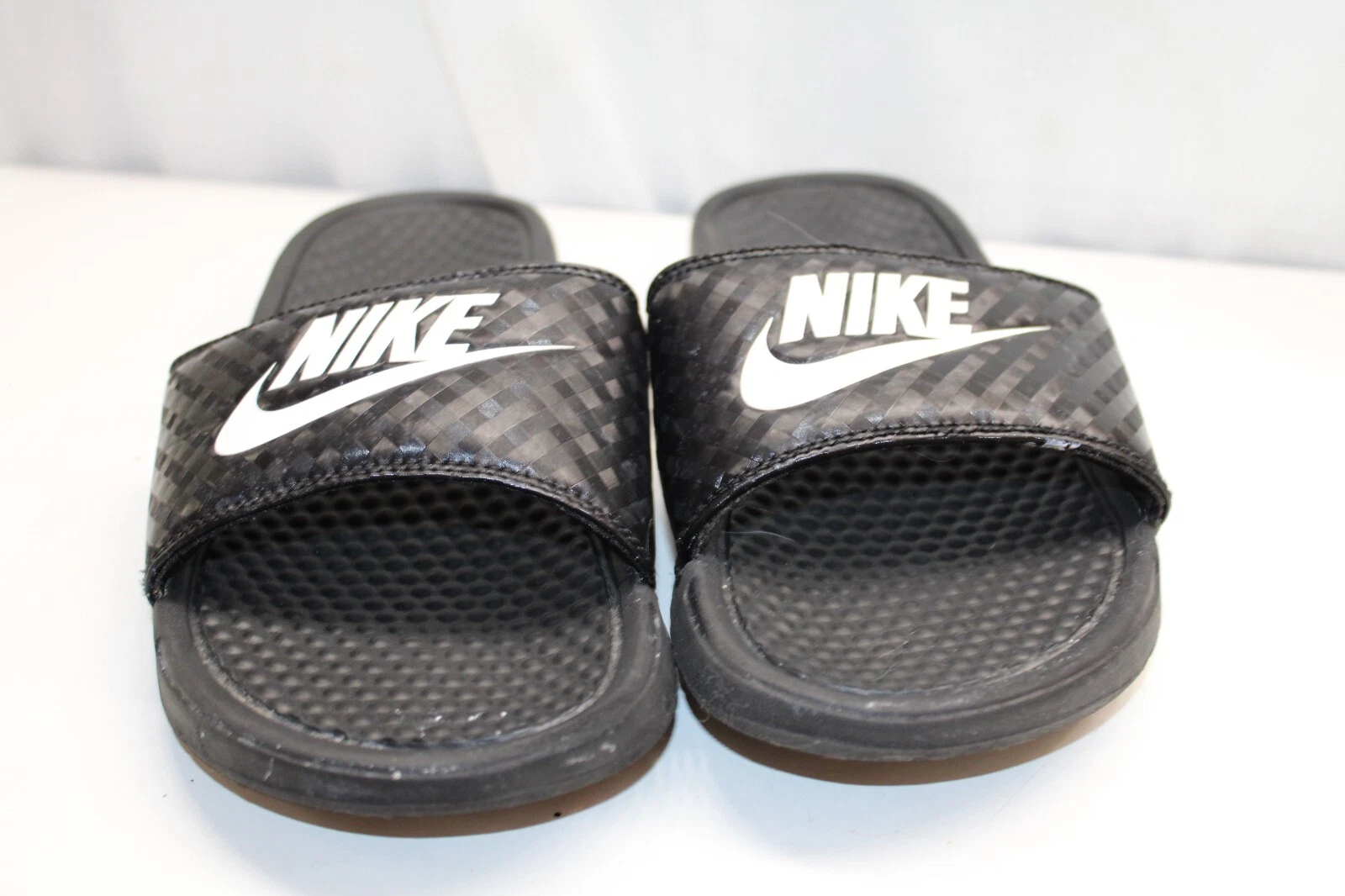 Sandali Nike Benassi JDI neri a scacchi bianchi slide taglia 9 343881 011 #202