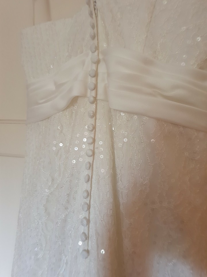 Ivory lace wedding dress size 14 eBay