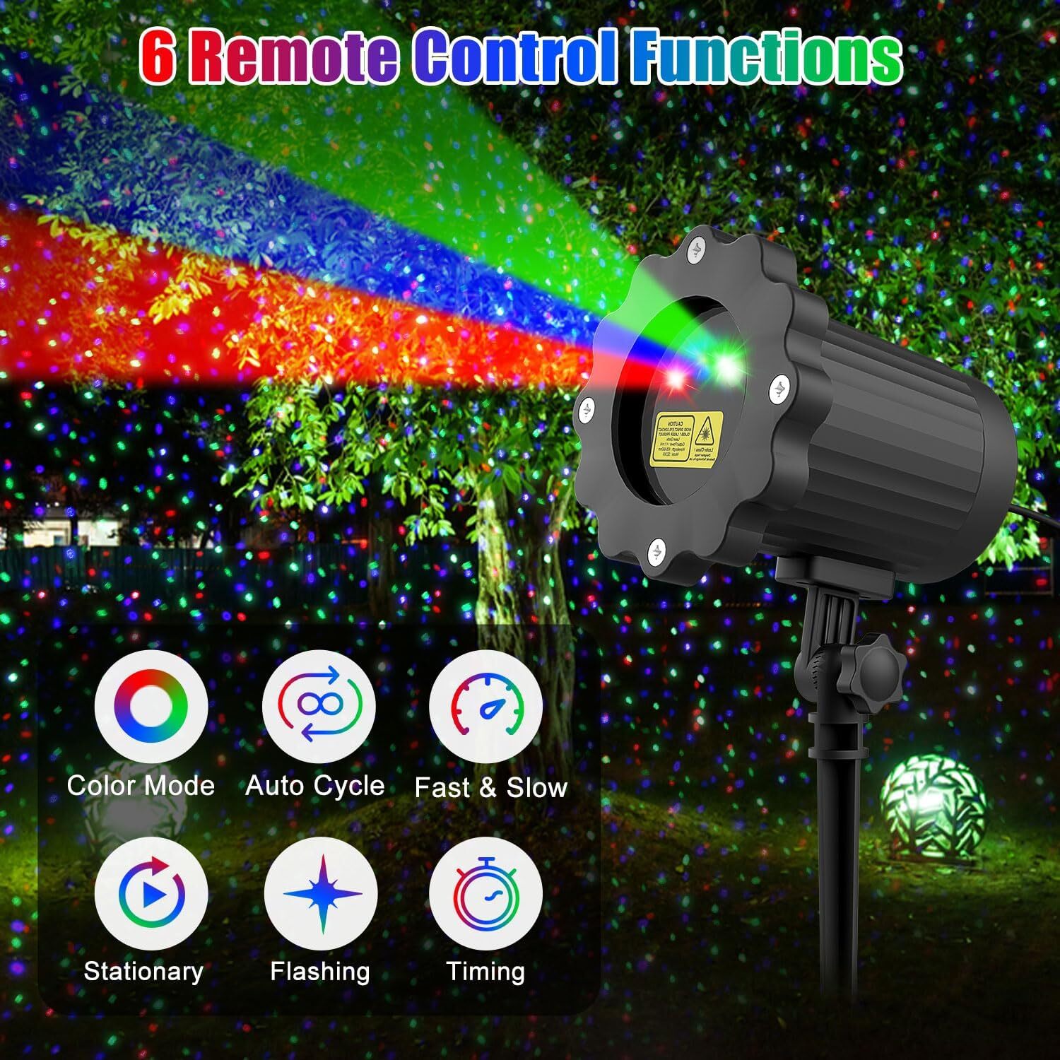 Laser Christmas Projector Lights Outdoor,3 Color Christmas Laser Lights