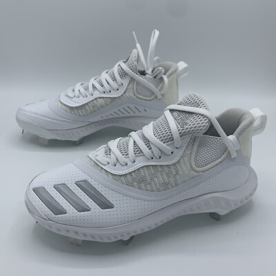 Adidas White Metal Baseball Cleats Icon 6 Bounce White/Silver Men\'s Size‎ 7 New. Adidas Icon 6 Bounce Men main image 4