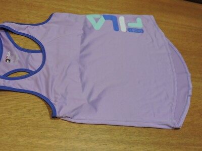Fila Girls  Size L(14) lavender sleeveless active wear top built-in bra T-strap