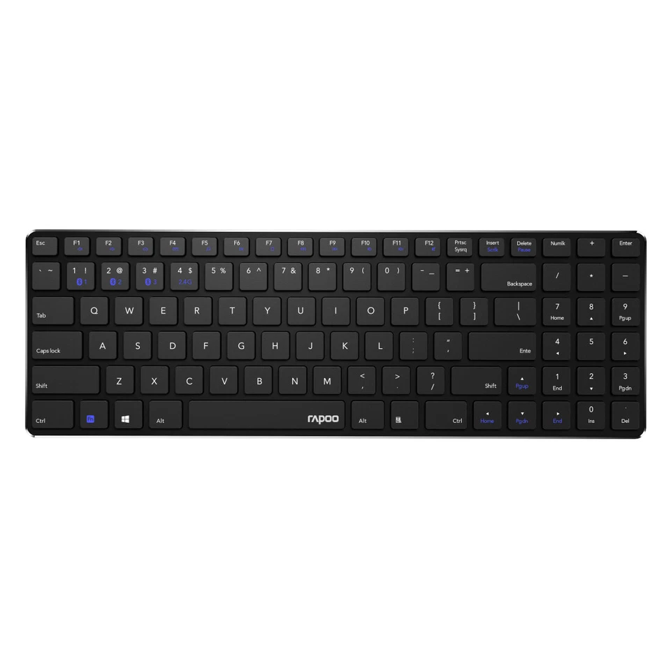 Rapoo E9100M Tastatur RF Wireless QWERTY Schwarz - (DEU Layout - QWERTZ)