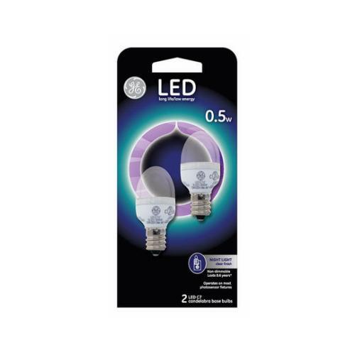 Ge Lighting  LED Night Light Bulbs, Candelabra Base, .5-Watts, 2-Pk.