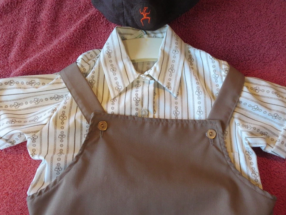 Girl Scout Brownie Uniform sz 7 Outfit Dress button short sleeve shirt felt hat - Image 3 of 4