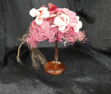 Vintage women's headpiece by Miss Sally Viclor / union made / pink / floral