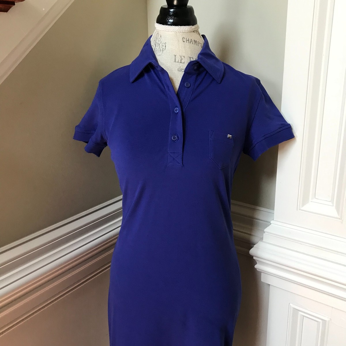 Prada Pique Polo Golf Shirt Dress Womens Medium Blue Short Prada Pique Polo Golf Shirt Dress Womens Medium Blue Short
