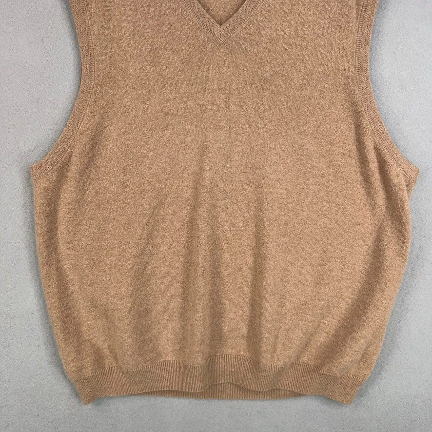 Chaleco de Cachemira Kinross Hombres XXL Cuello en V Lujo Acogedor Preppy Minimal Abuelo Suéter Foto 3 de 4